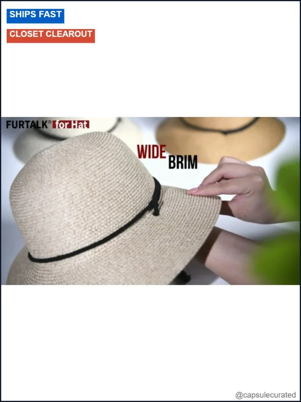 Wide Brim UPF Straw Sun Hat with Wind Lanyard